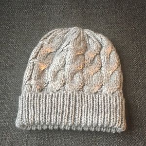 NWT Gray & Silver Knit Hat
